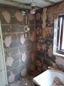 Flooring the space ready for bathroom tiles2