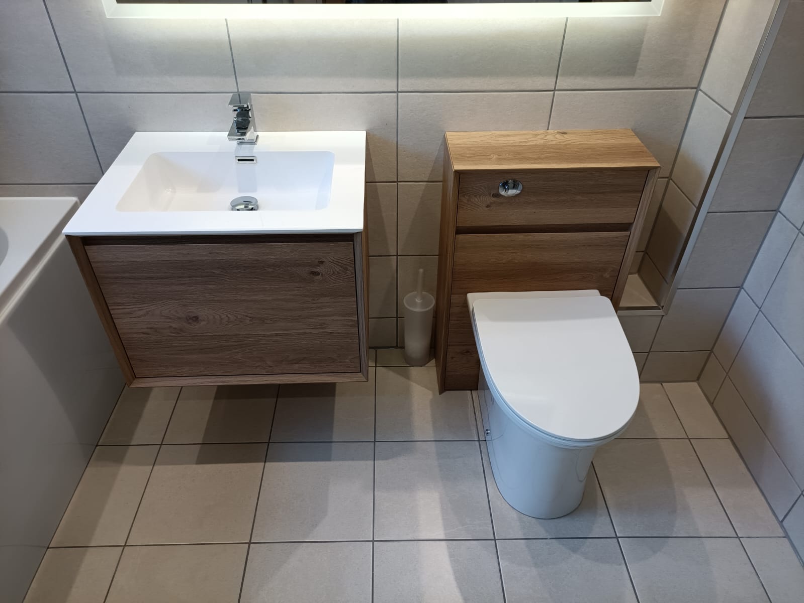 Oak effect UPVC soft close bathroom cabinets Oak effect UPVC soft close bathroom cabinets